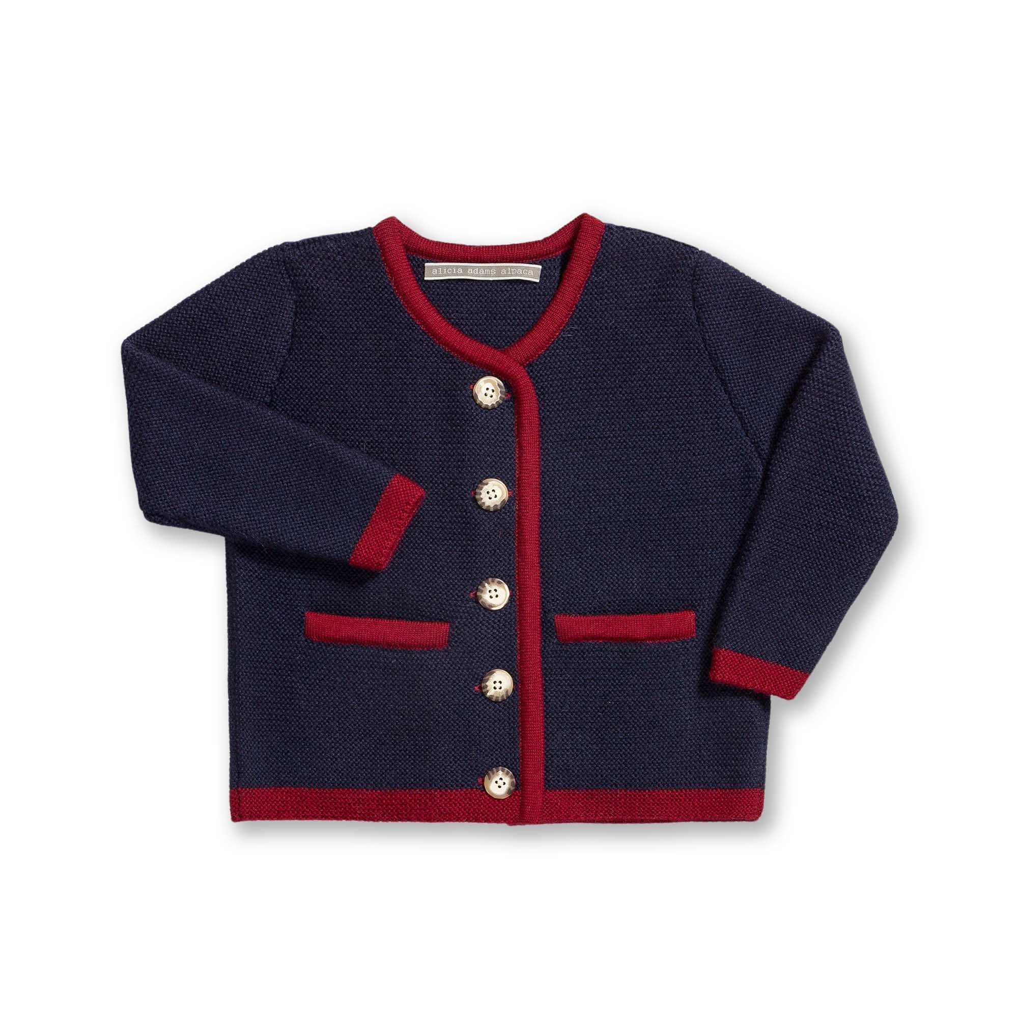 Salzburg Cardigan | Navy/Scarlet