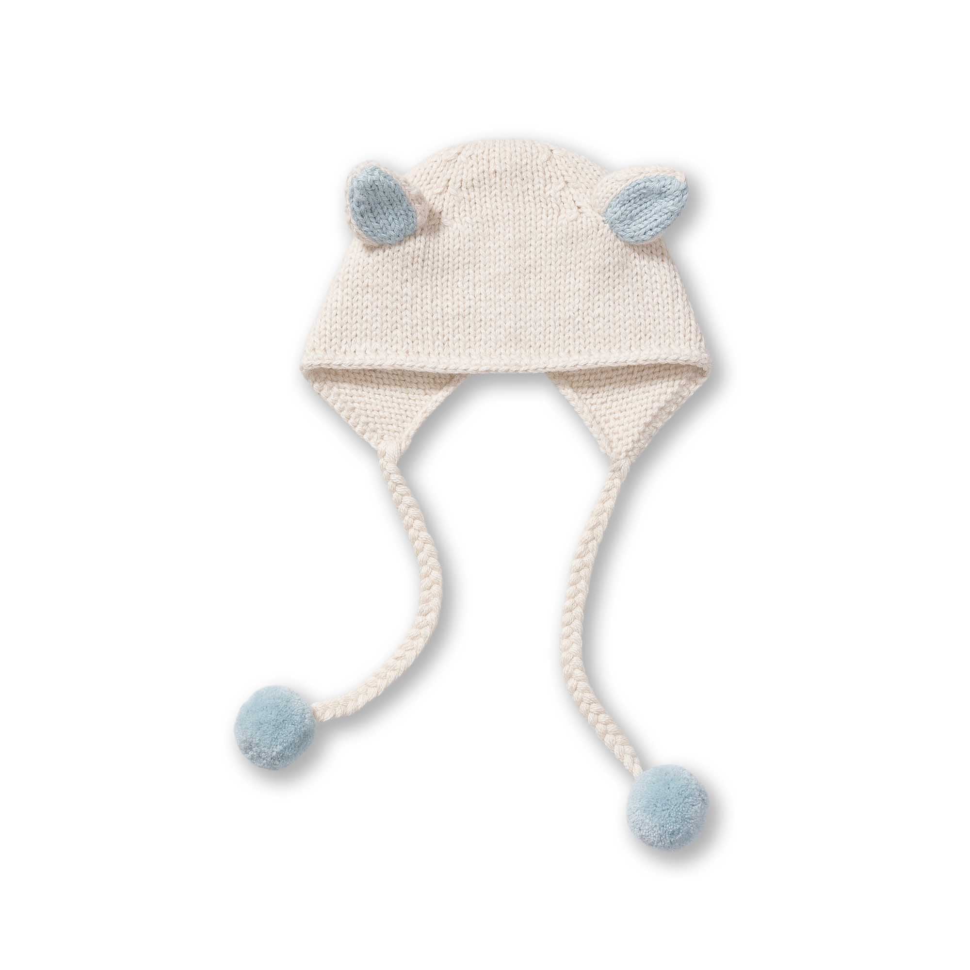 Kids | Bunny Hat | Ivory / Light Blue
