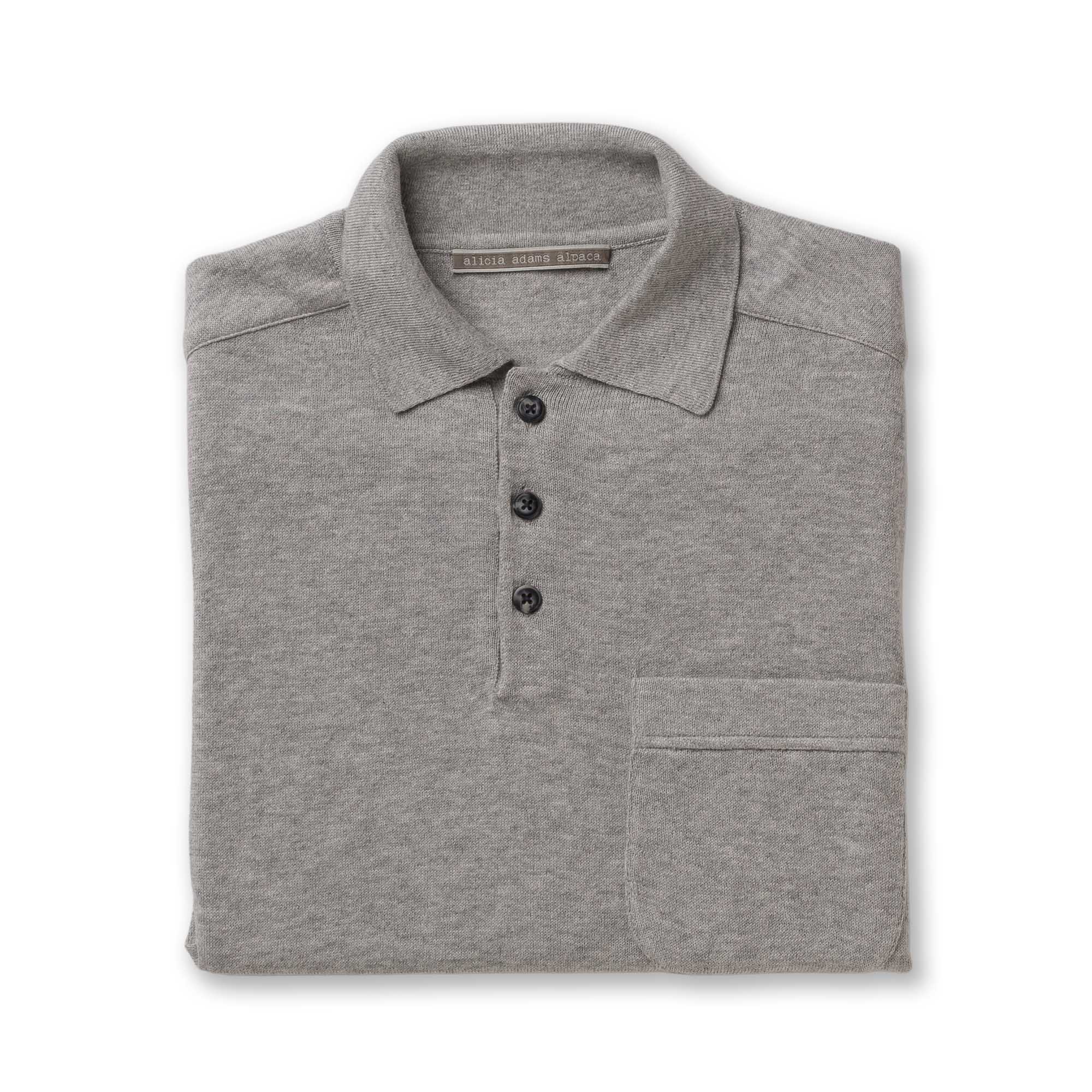 Mens | Knit Polo | Light Grey