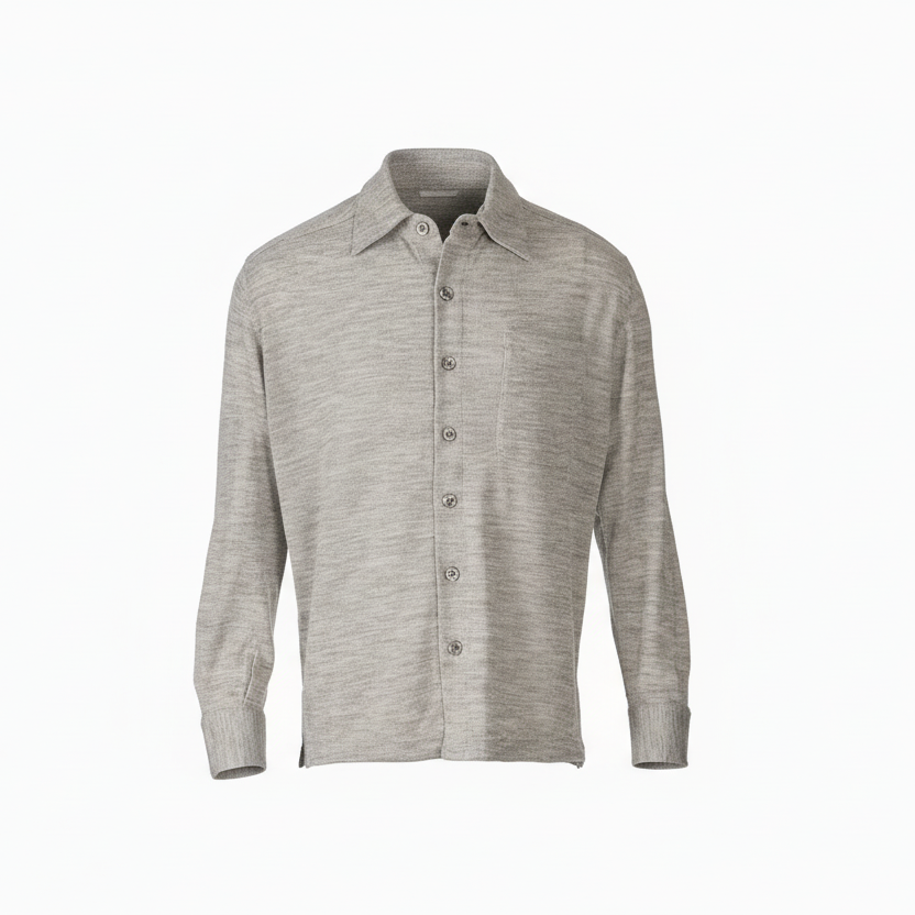 Men | Knit Shirt | Pearl Grey