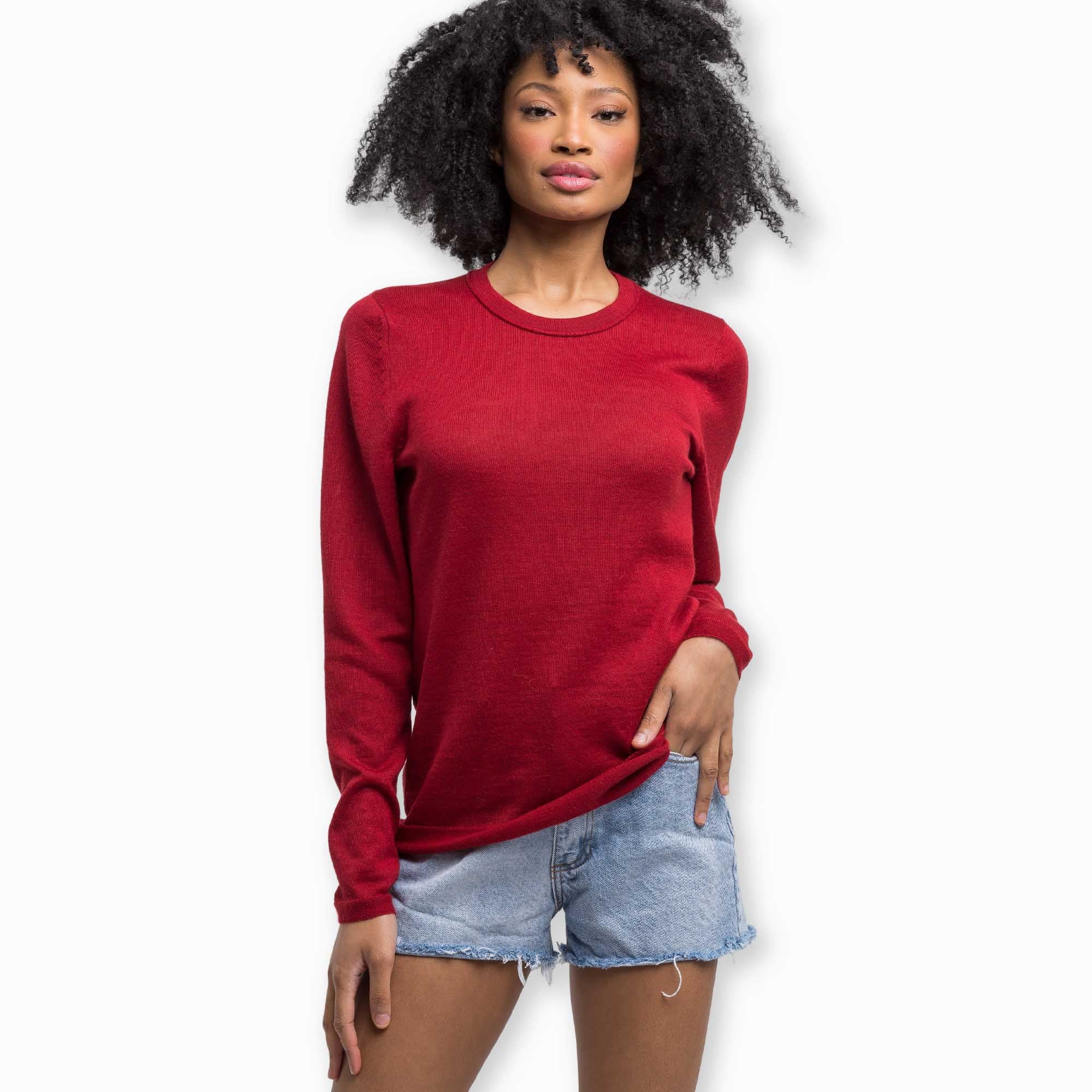 Womens | Crew Neck Sweater for Women | Scarlet