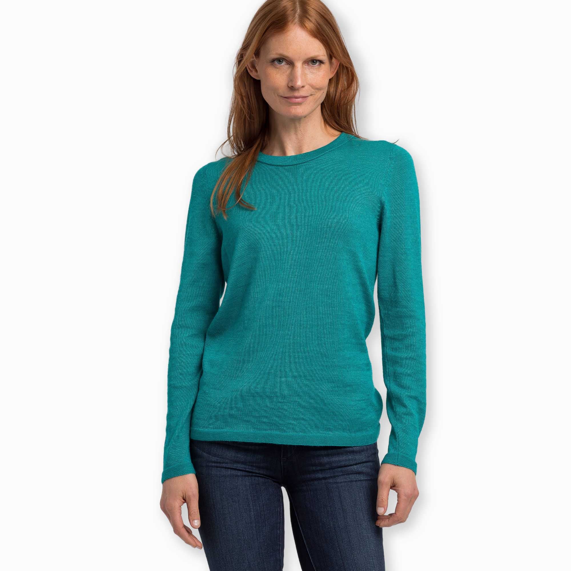 Womens | Crew Neck Sweater for Women | Turquoise