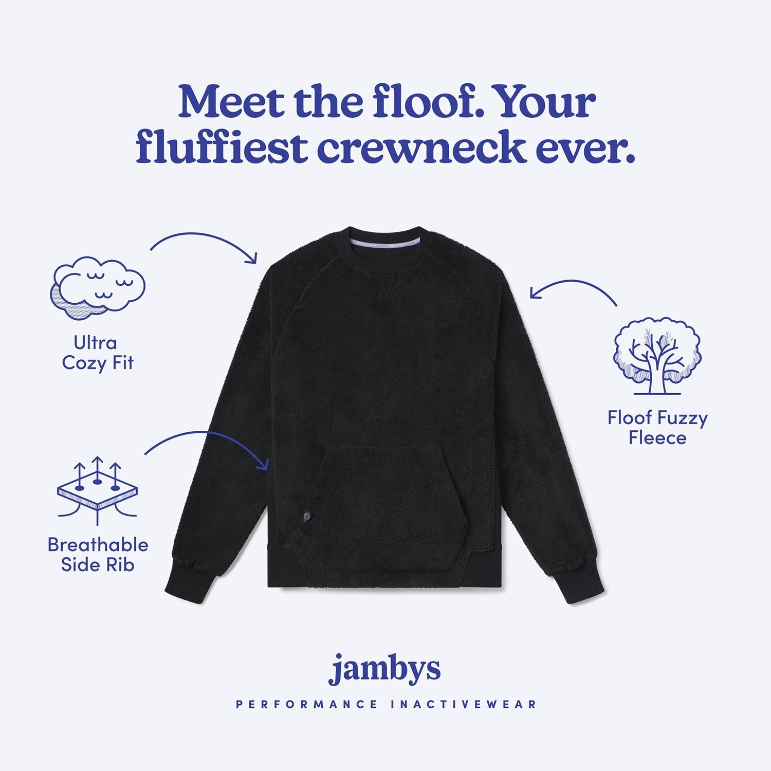 Sherpa Fleece Lounge Crew | Black