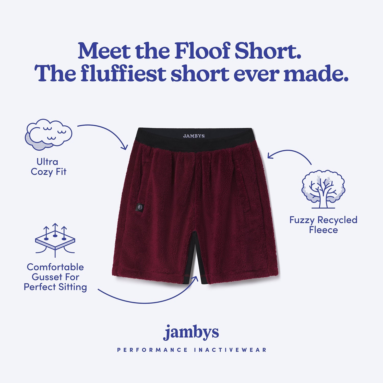 Sherpa Fleece Short | Cabernet