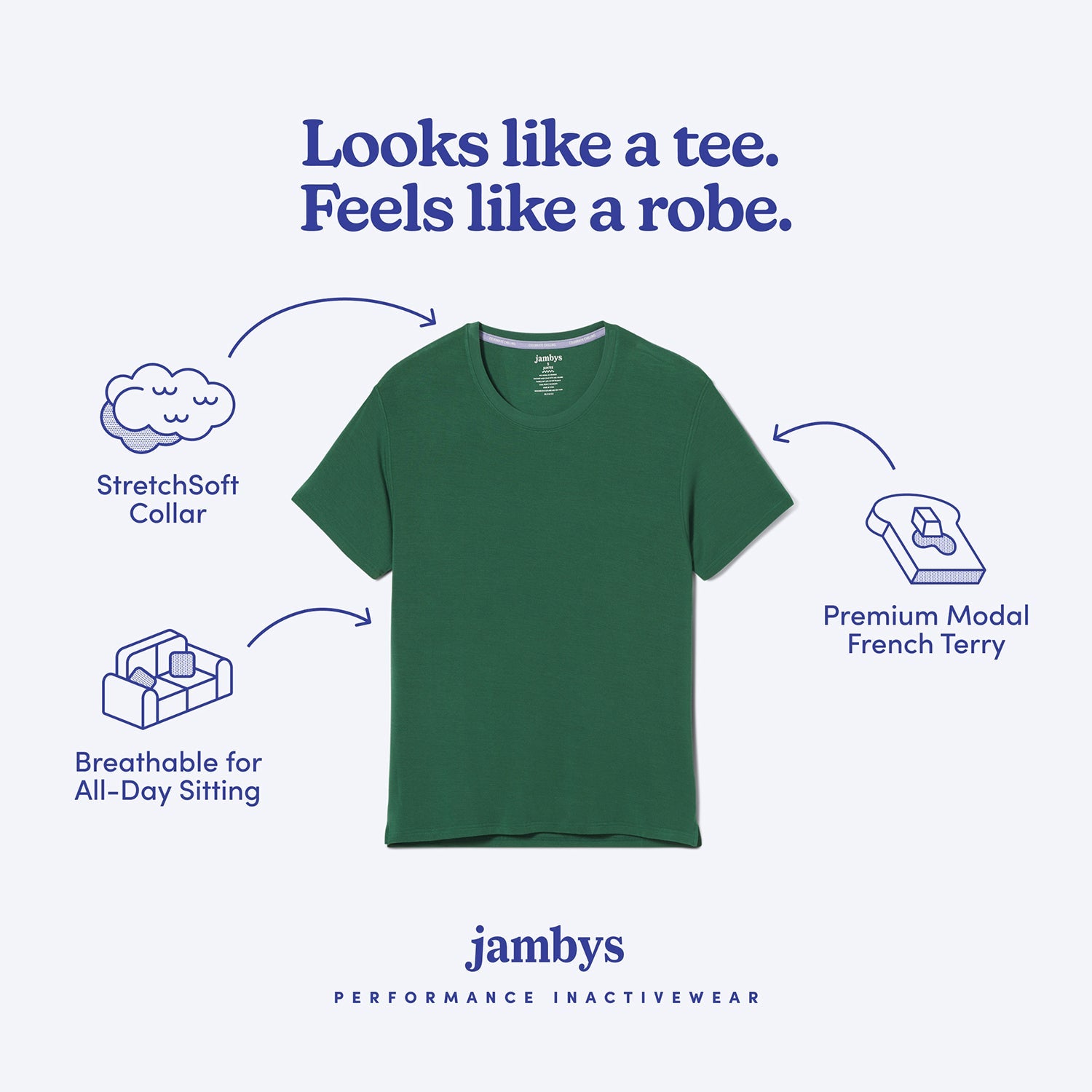 Ultra-Soft French Terry Tee | Hunter Green