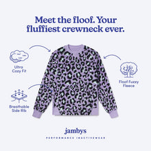 Sherpa Fleece Crewneck Sweatshirt | Lavender Leopard