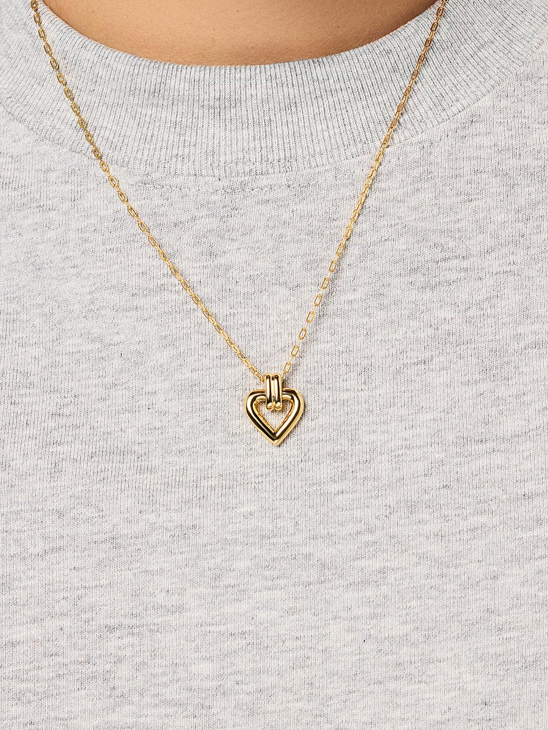 14K Gold Plated Lobster Clasp Heart Valentines Day Pendant Necklaces For Women Ana Luisa Ilie