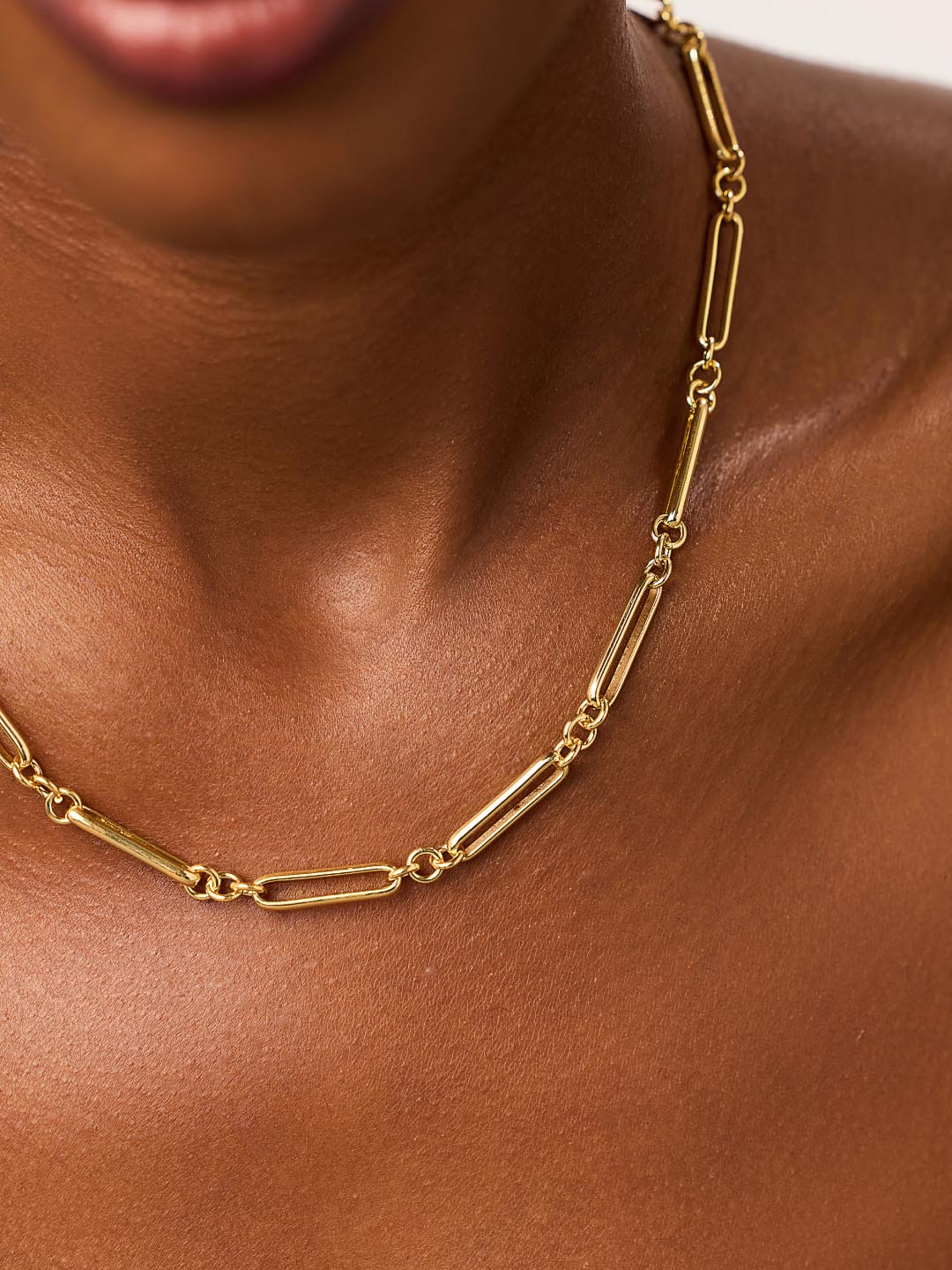 Gold Paperclip Necklace - James | 14K Gold on Brass