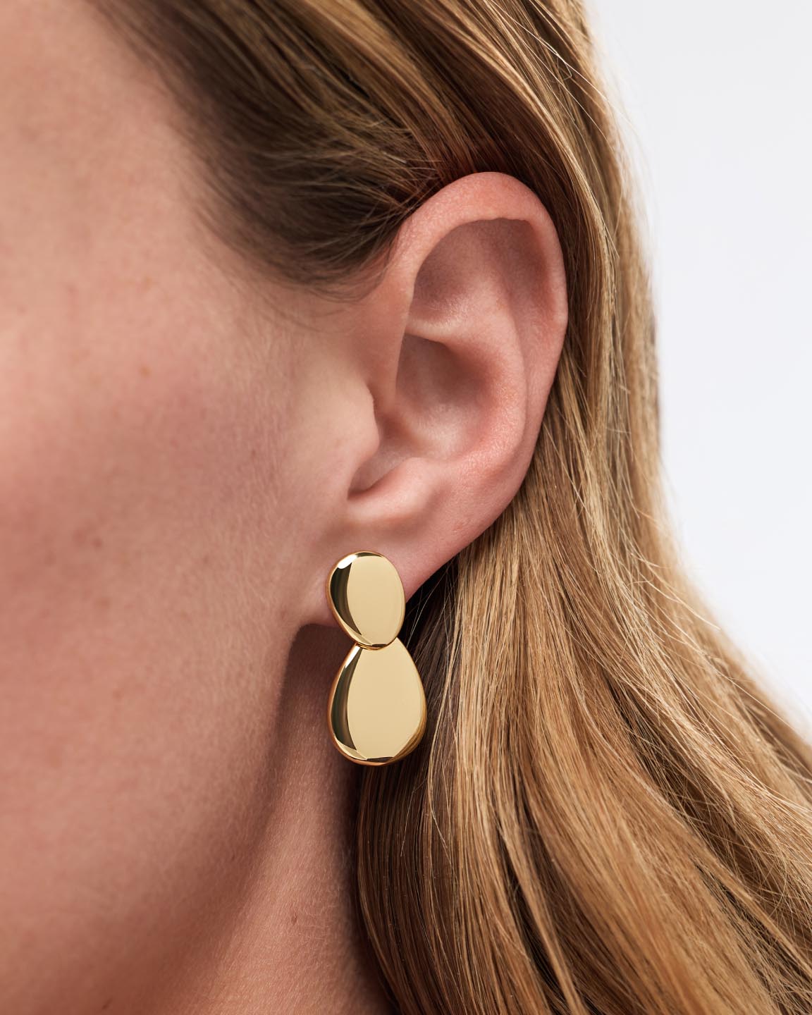 14K Gold Plated Pebble Statement Drop Earrings For Women Ana Luisa Pebble Earrings