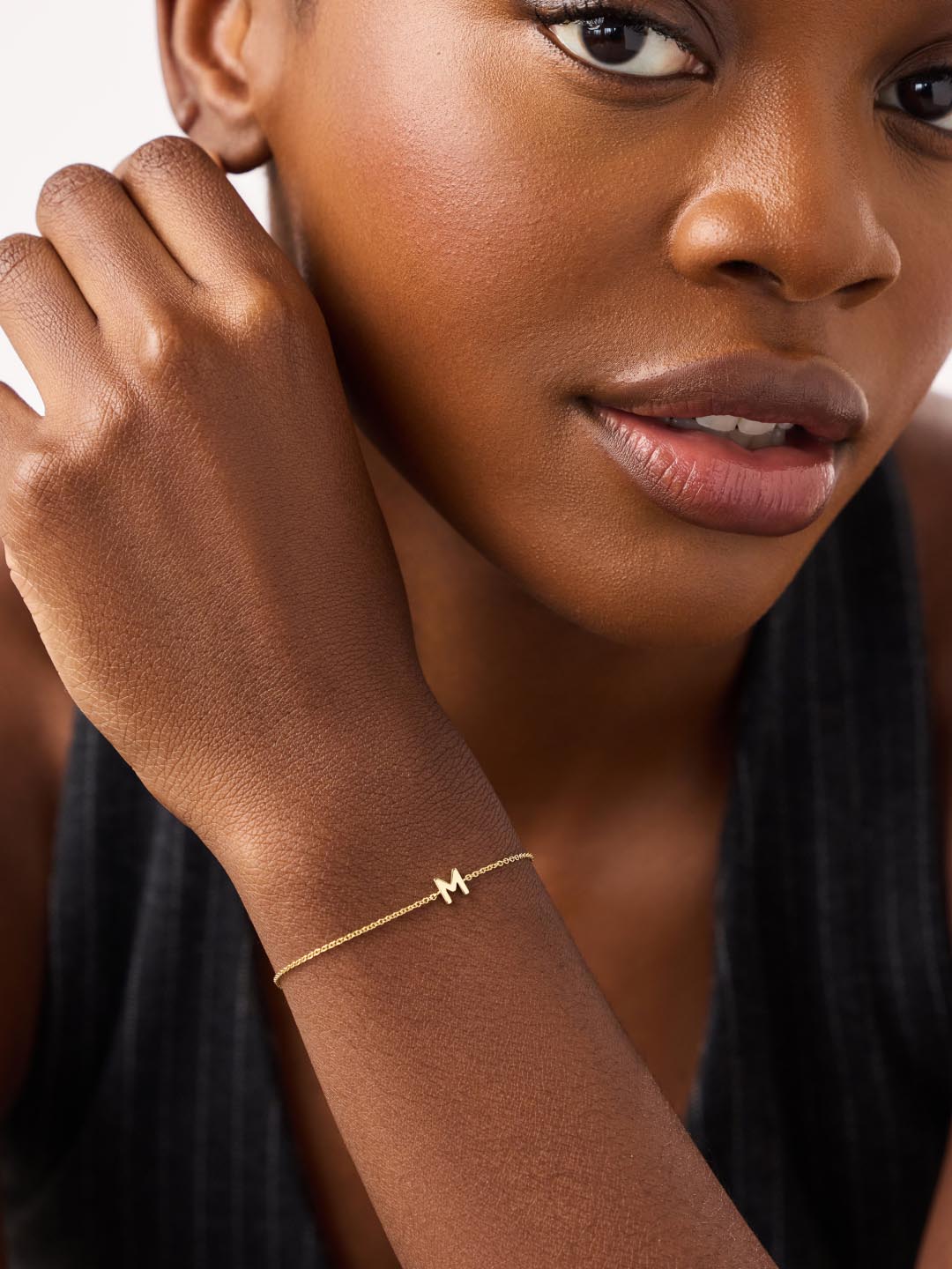 Initial Bracelet - Letter Bracelet | 14K Gold on Sterling Silver