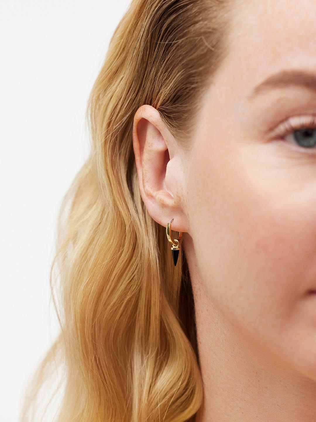 Earring Charms | 14K Gold on Brass | Onyx