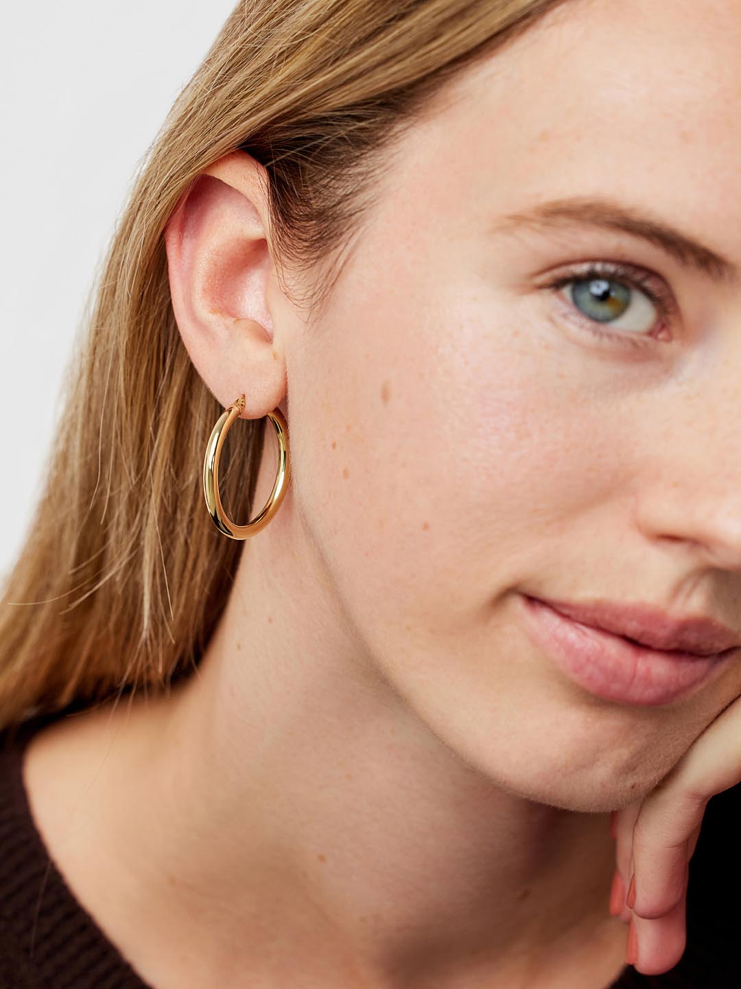 Classic Large Chunky Hoop Earrings | 10K Solid Gold