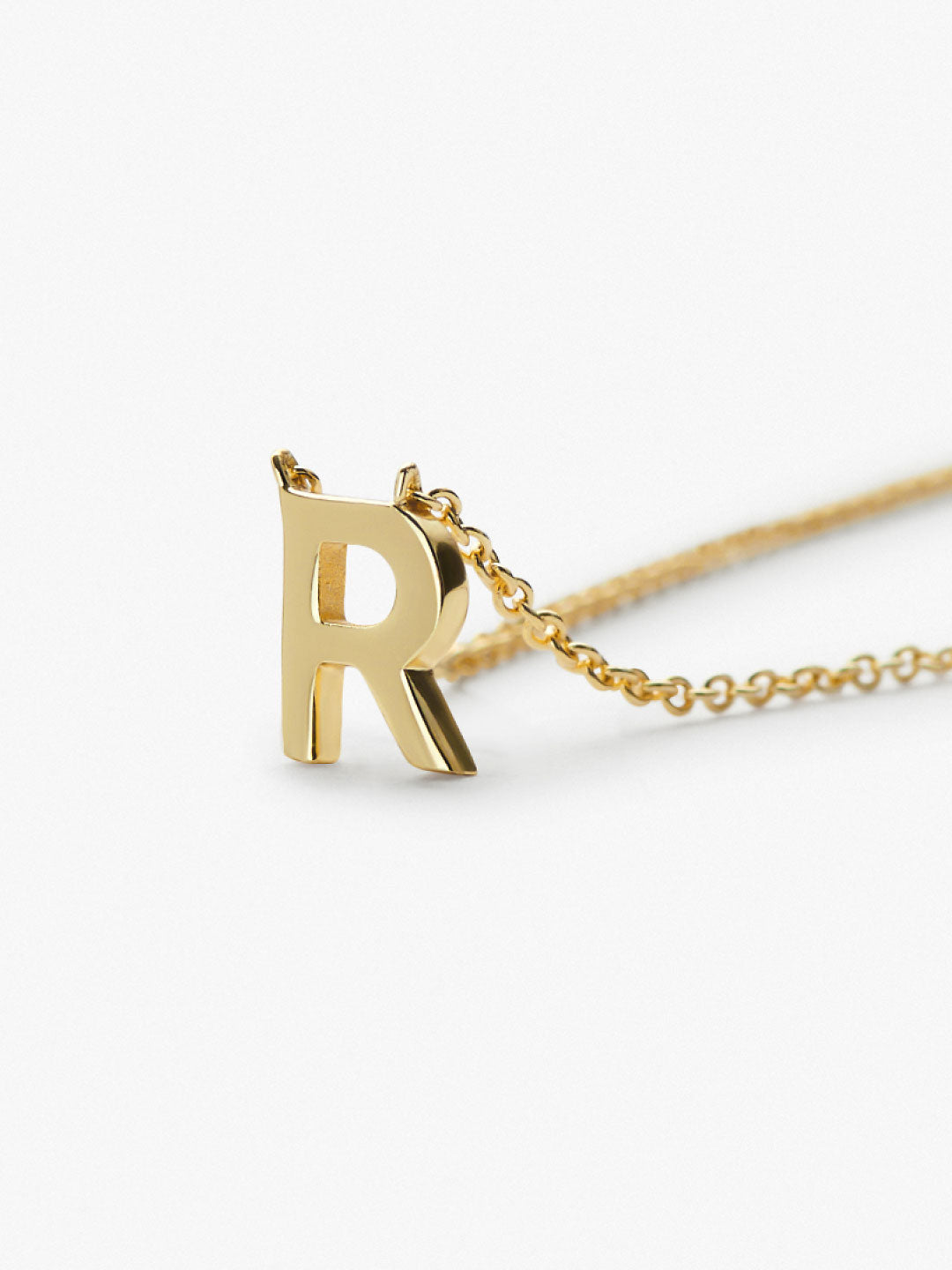 Gold Initial Necklace - Letter Necklace | 14K Gold on Sterling Silver
