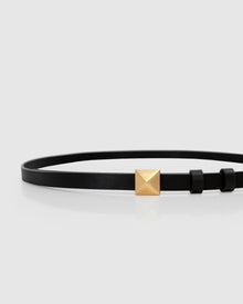 Women | Cleopatra Pyramid Stud Leather Belt | Black