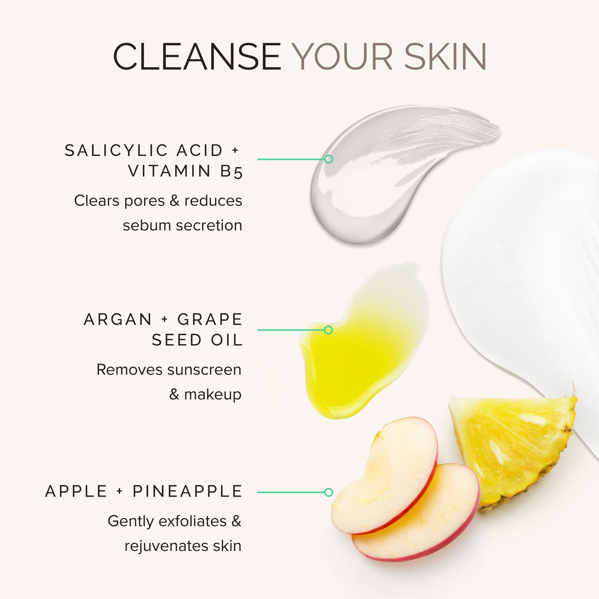Skincare product with ingredients