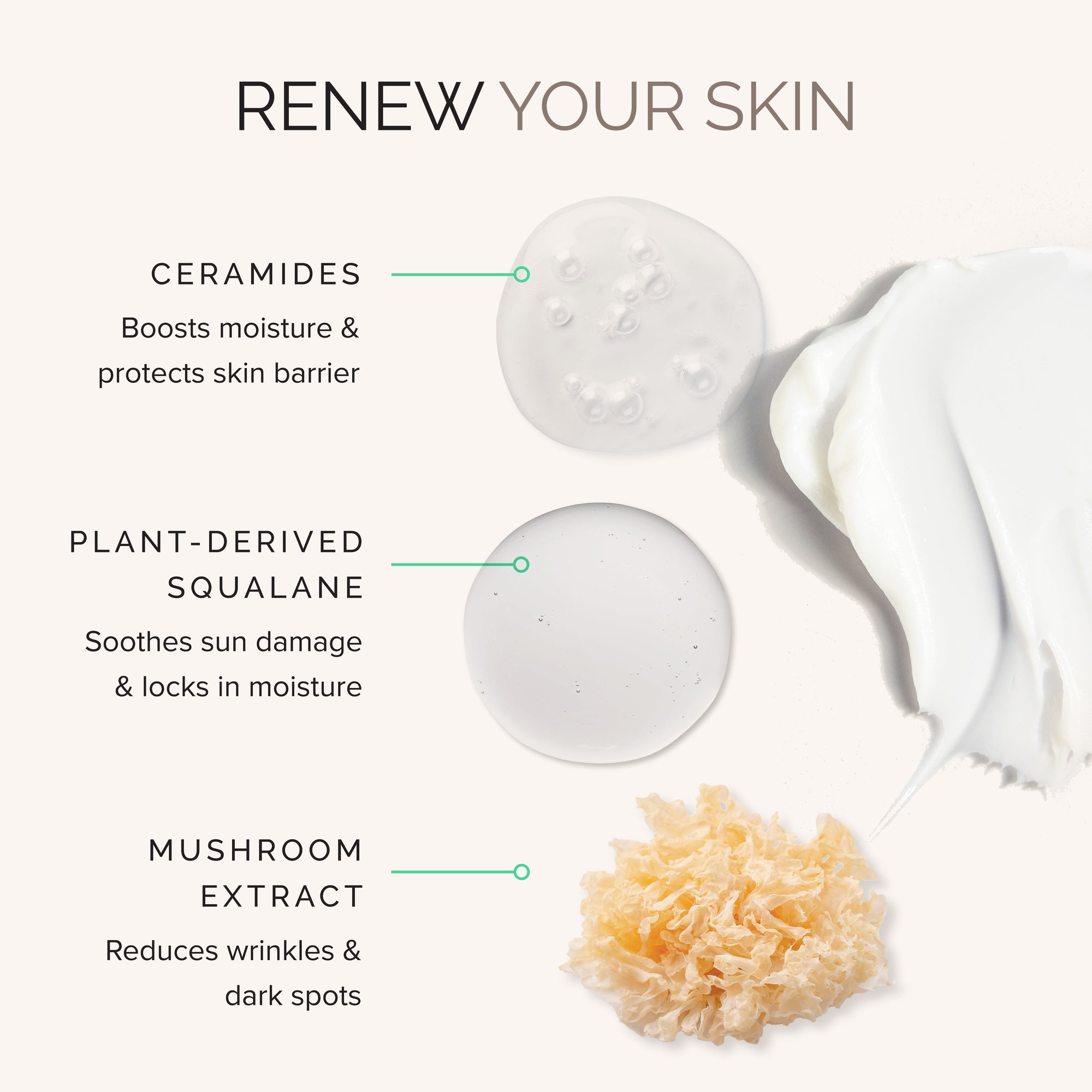 Skincare product with ingredients listed