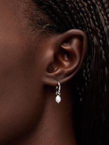 Rhodium Plated Freshwater Pearls Silver Earring Charms For Women Ana Luisa Pearl Charms Silver