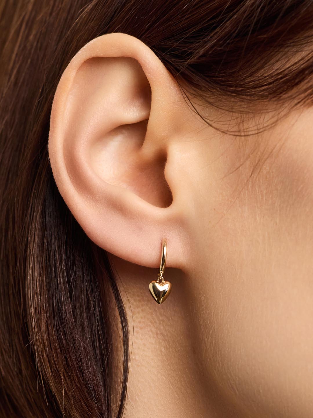 Mini Heart Drop Earrings | 10K Solid Gold