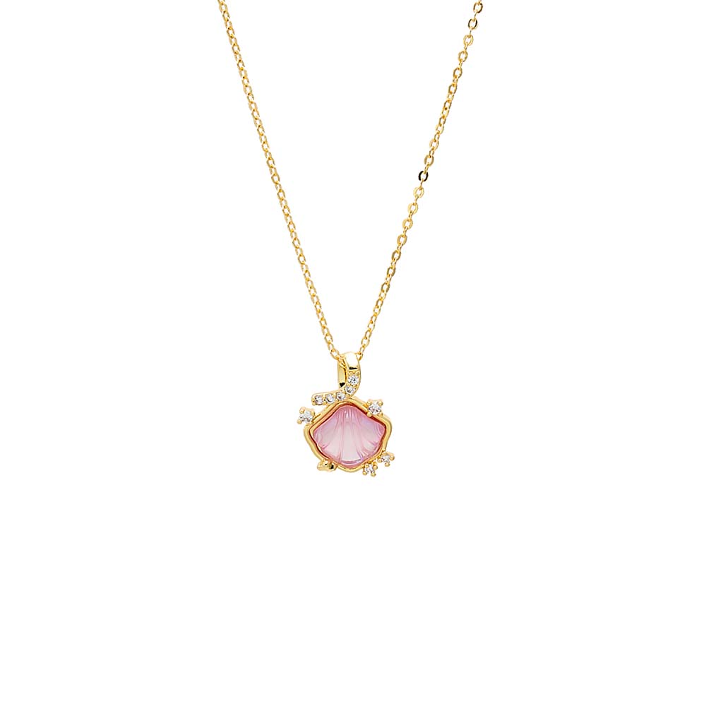 Pink Ocean Glow Pink Shell Pendant Necklace - Adina's Jewels