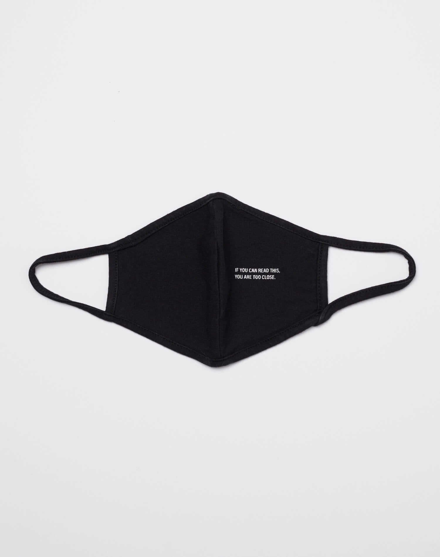 Unisex | Jersey "Too Close" Mask | Black