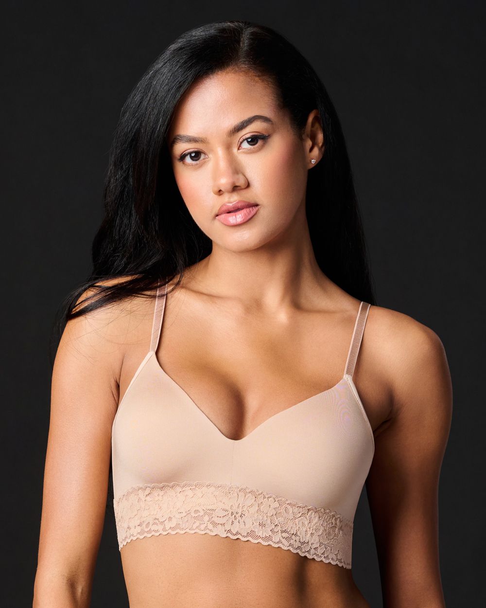 Women | Lace Molded Wireless Bra | Taupe