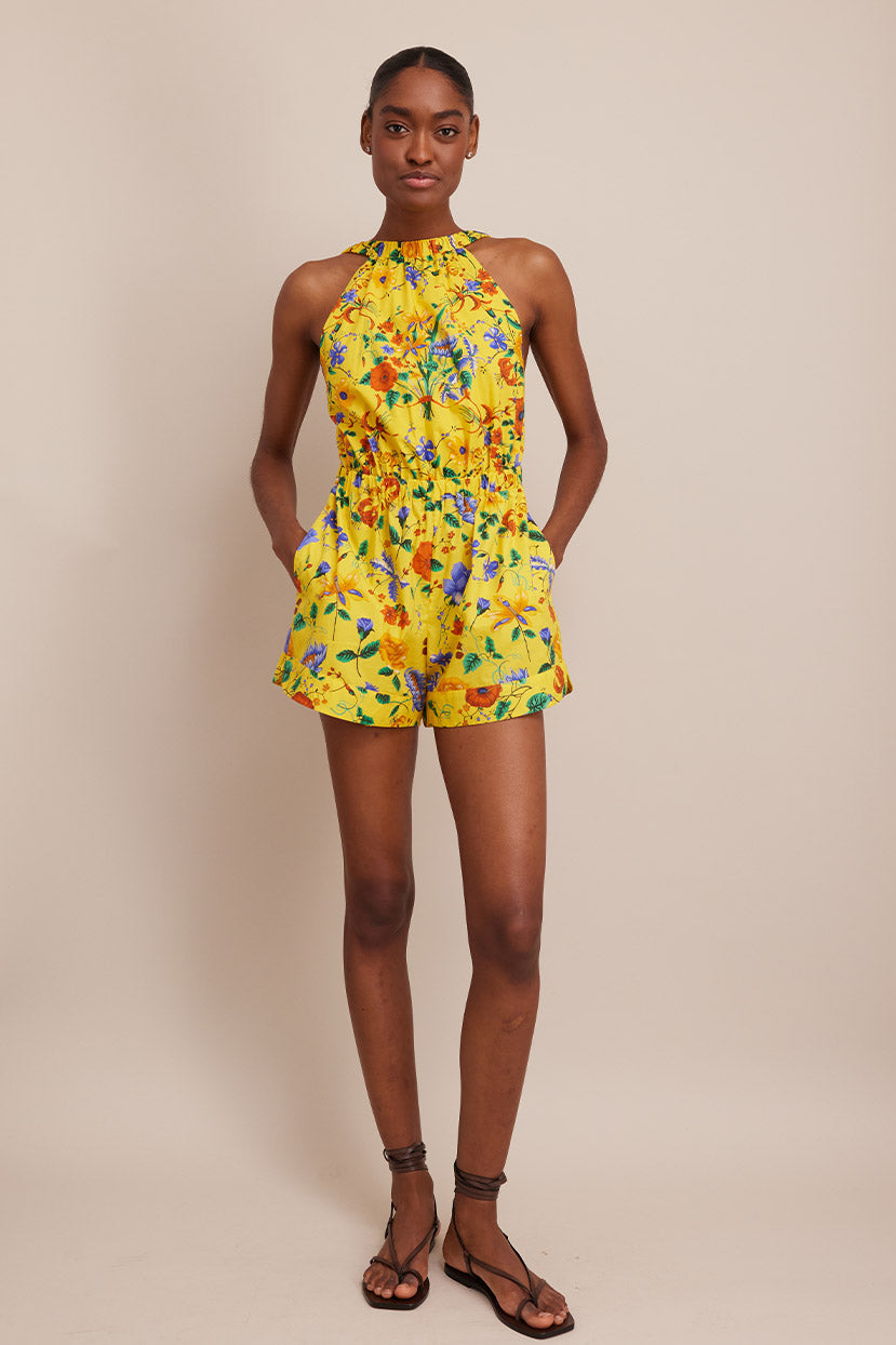 Colomba Romper | Flora Scarf Yellow