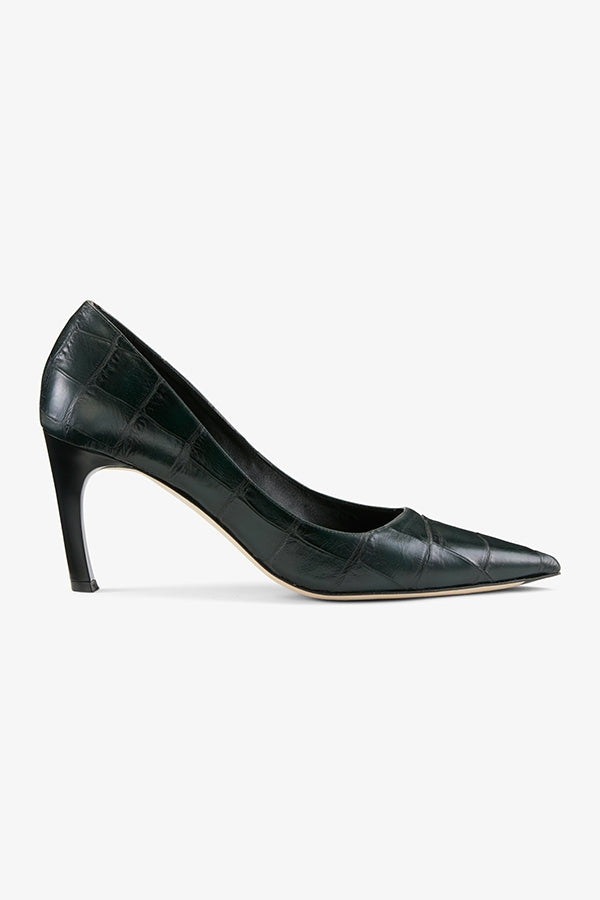 still image of the ginger pump in green croc  | Grid Hover