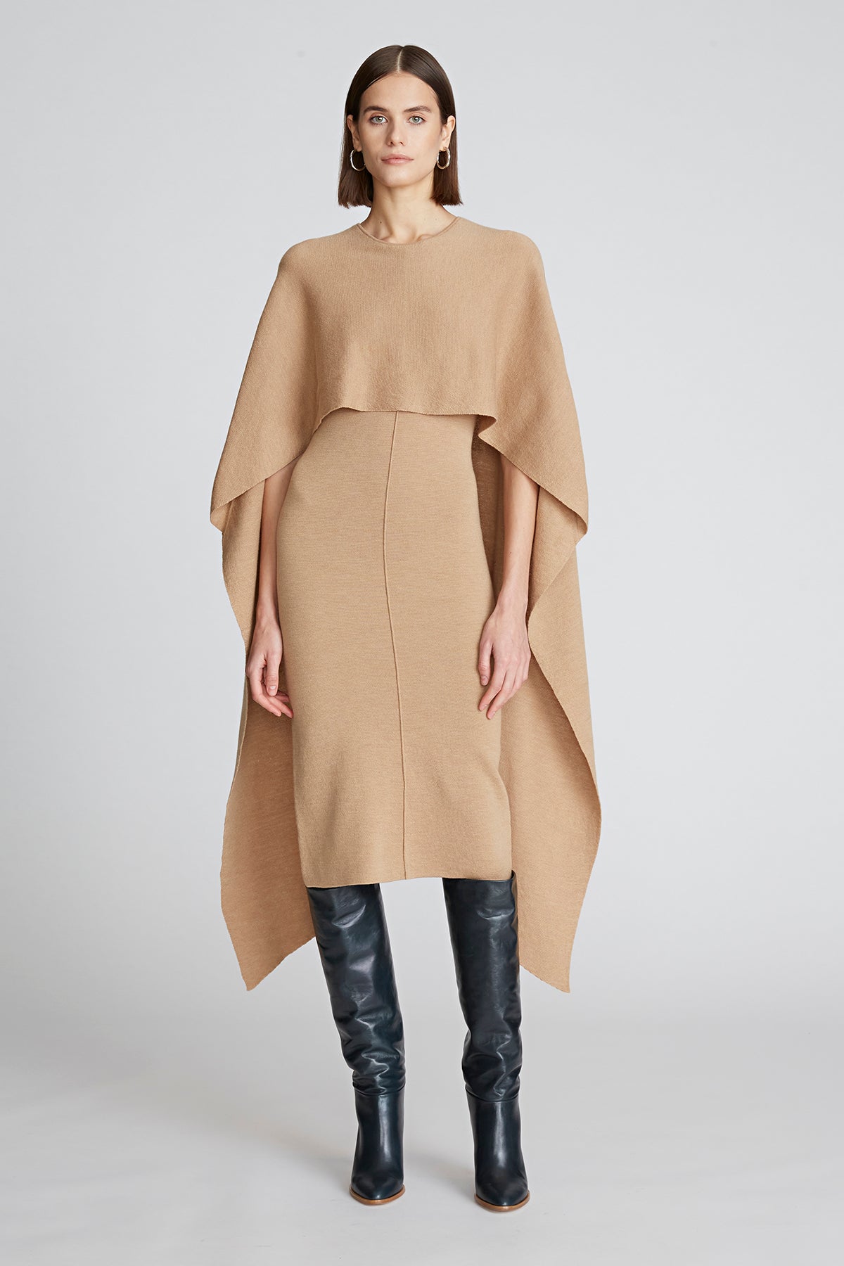 Halston | Amal Dress In Merino Wool | Light Camel