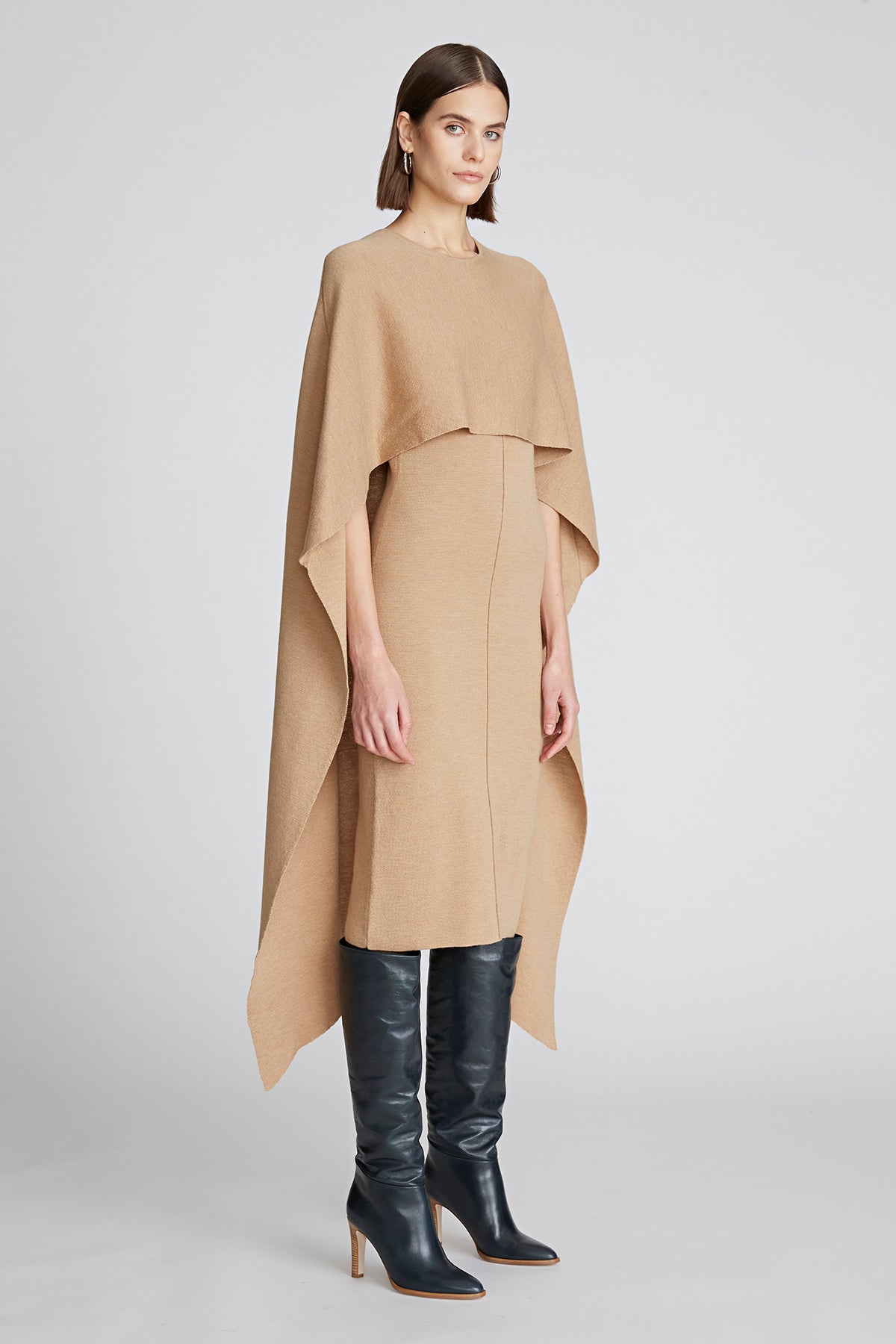 Halston | Amal Dress In Merino Wool | Light Camel