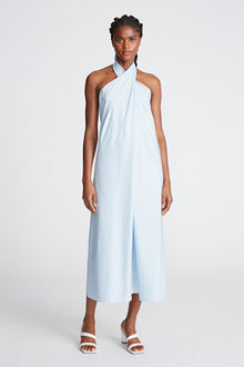 Halston | Zoie Dress In Cotton Shirting | Lt. Powder