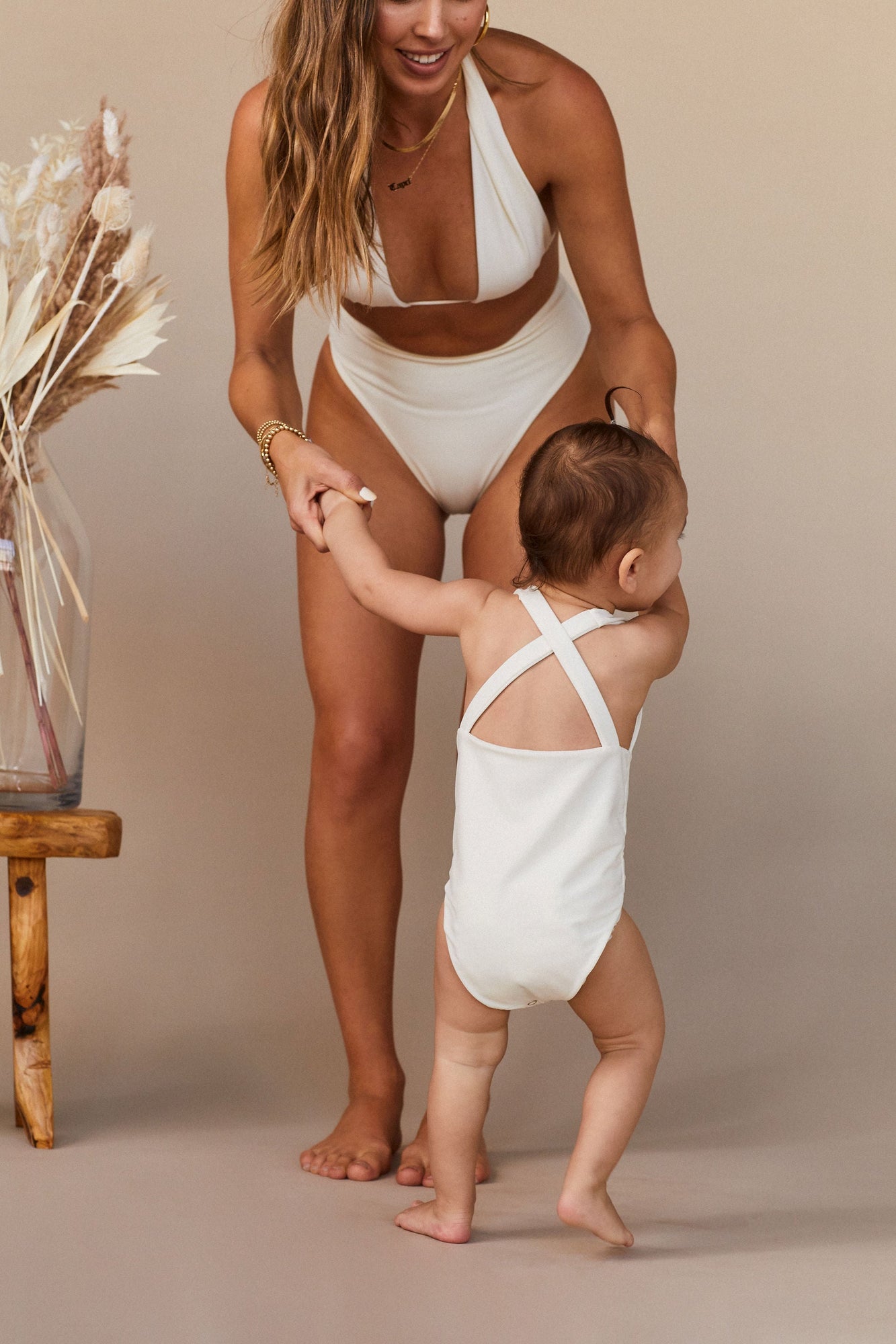 CAPRI MINI SUIT - BLOND - TAN + LINES by Sivan Ayla