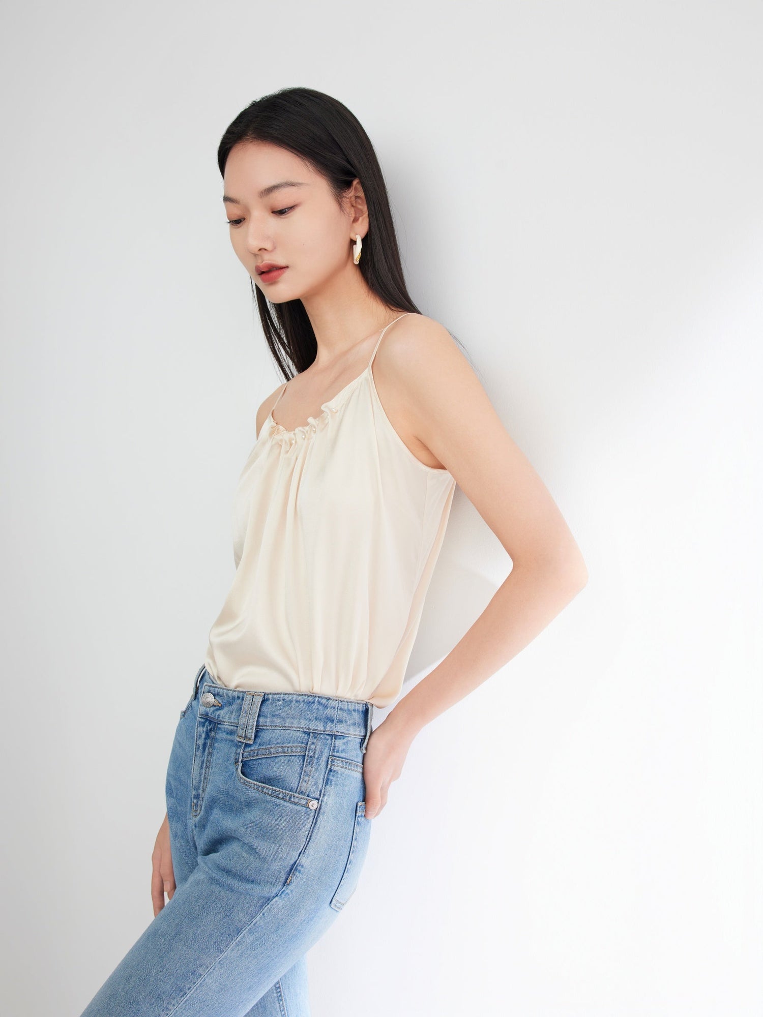 Elegant Mulberry Silk Cami | Beige