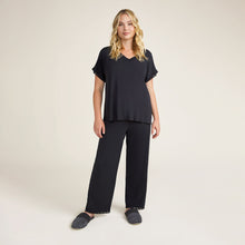 Luxe Milk Jersey Short Sleeve V-Neck Pj Set | Black