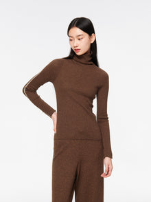 No-Dye Yak Cashmere Knit Top | Brown