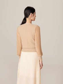 V-Neck Knit Top | Beige