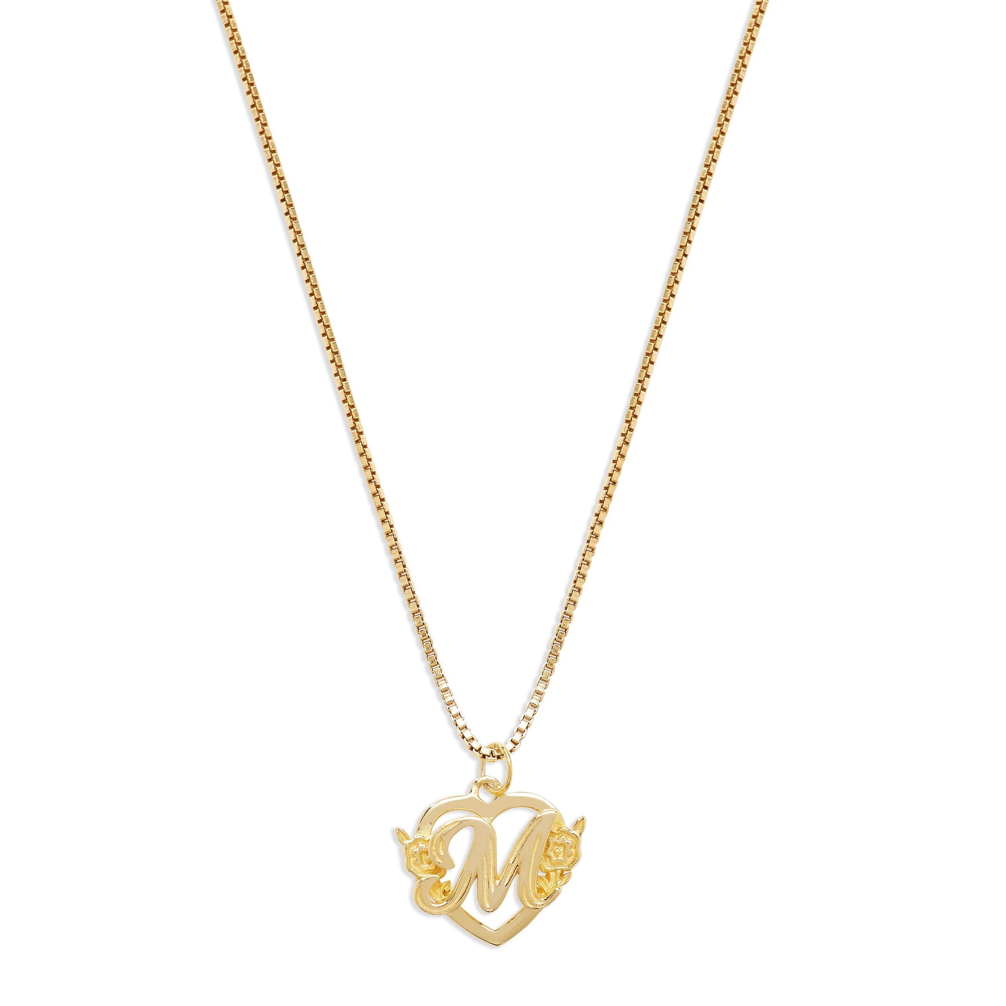 flower initial letter pendant necklace