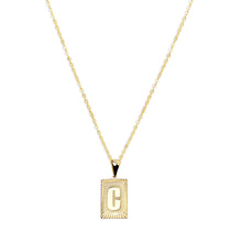 The Block Embossed Initial Pendant Necklace | Gold Vermeil & Sterling Silver