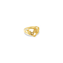 The Cutout Flower Heart Letter Ring | Gold Vermeil | Size 6