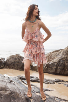 Hemant & Nandita | Kati V-Neck Spaghetti Straps Short Dress | White