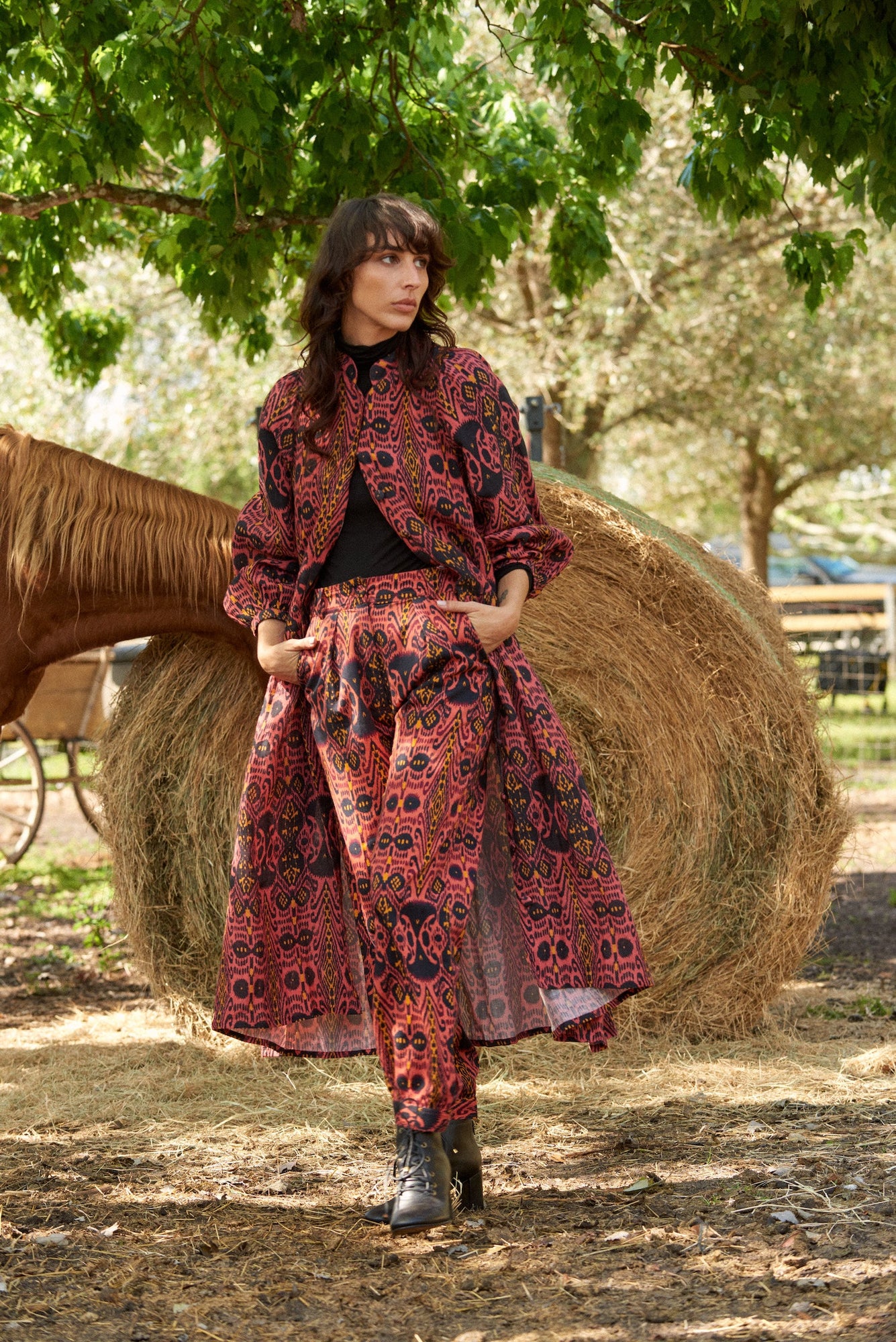 Caro Robe | Ikat Terracotta