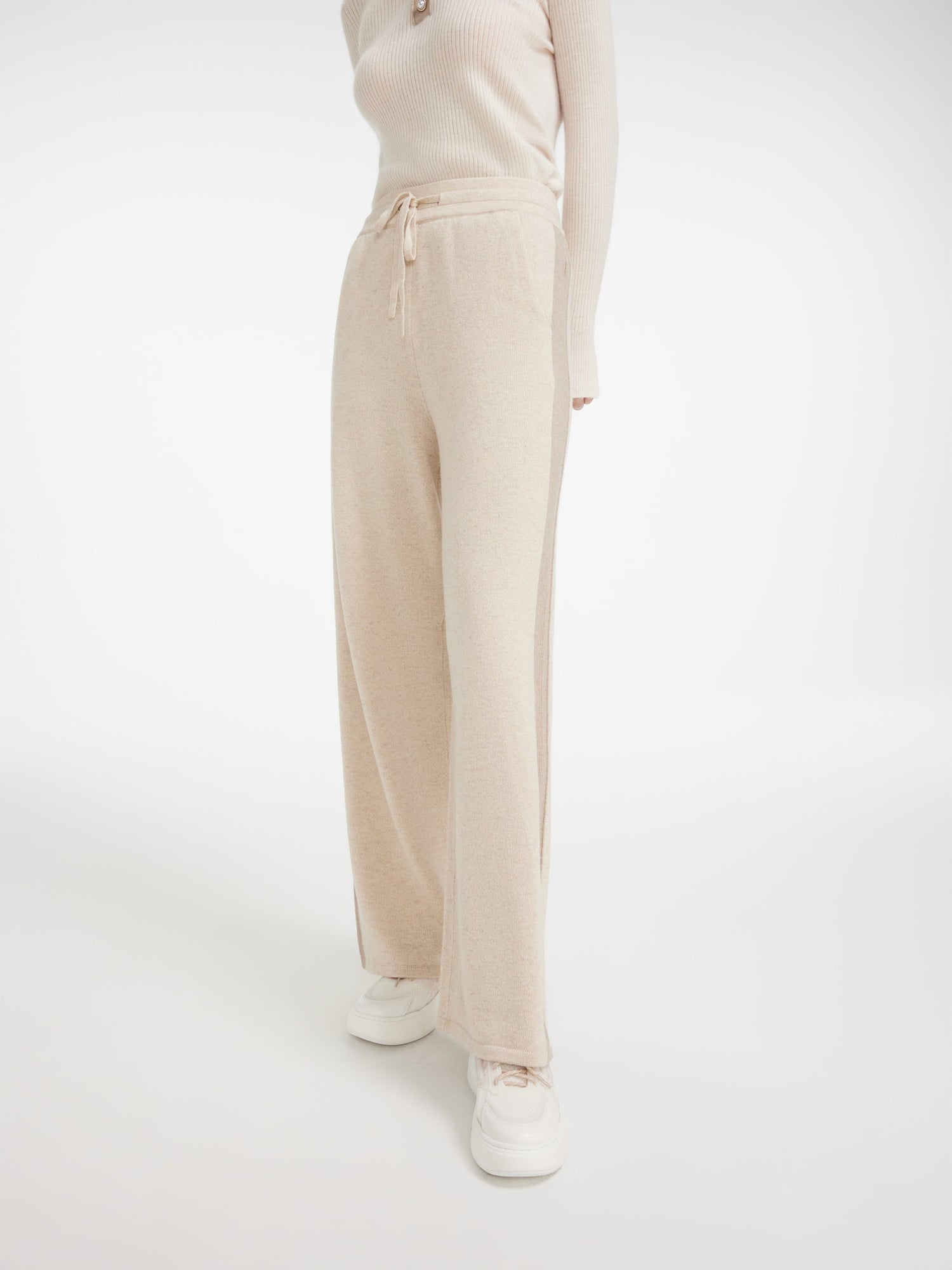 Non-dyeing Cashmere Knit Pants | Beige