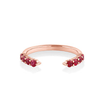 Women | Ruby Cosmic Light Open Shank Band | 14k Rose Gold