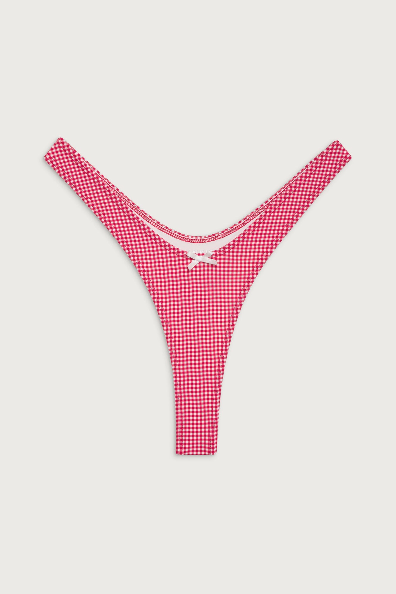 Full Moon Gingham Micro Bikini Bottom - Ladybug Gingham