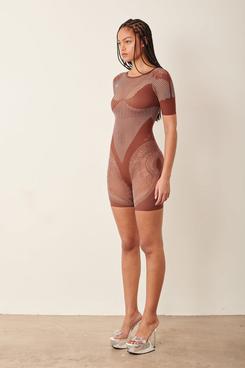 Womens | Vivian Playsuit | Old Money Brown