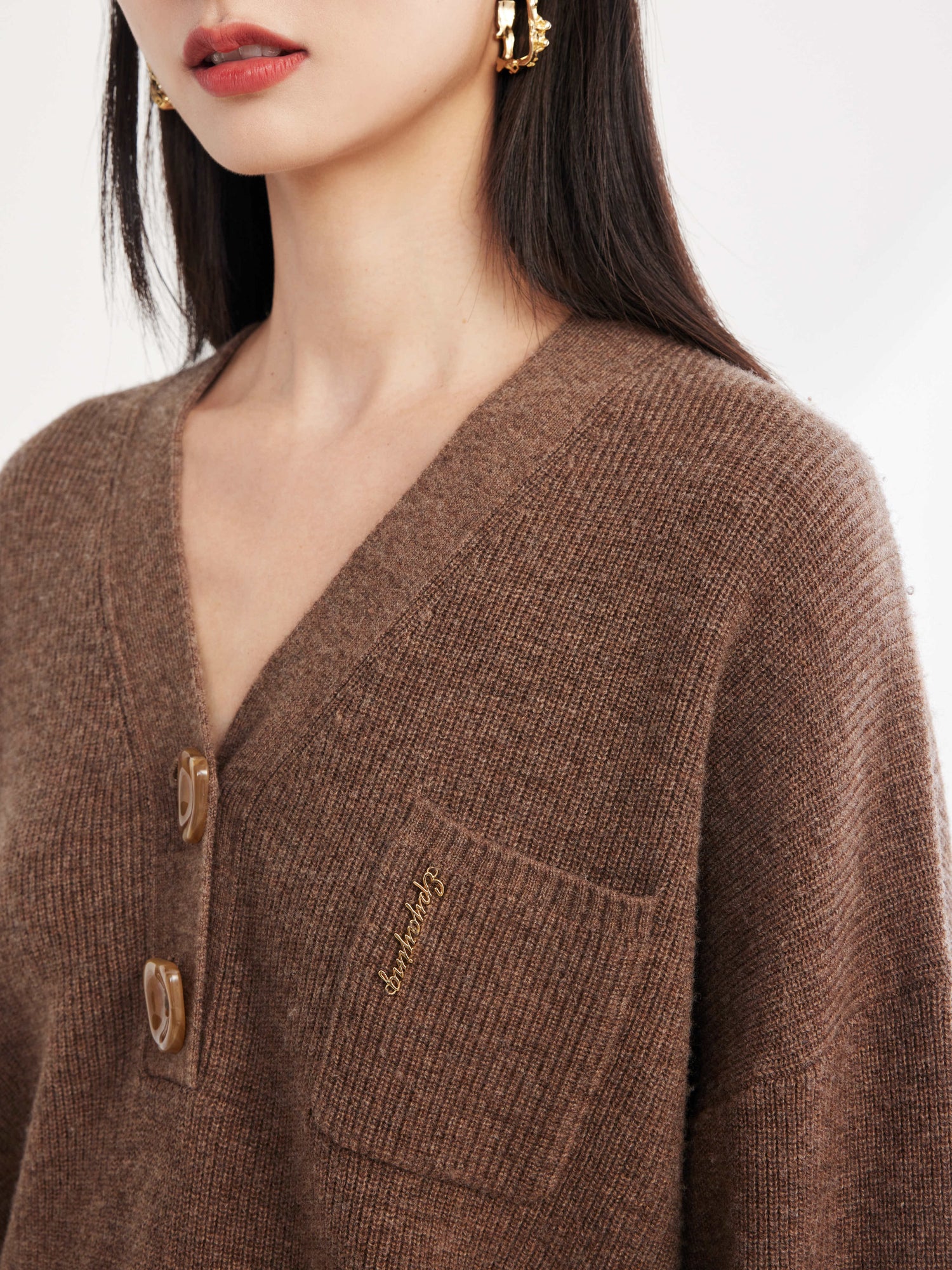 Yak Wool Oversized Knit Sweater | Brown