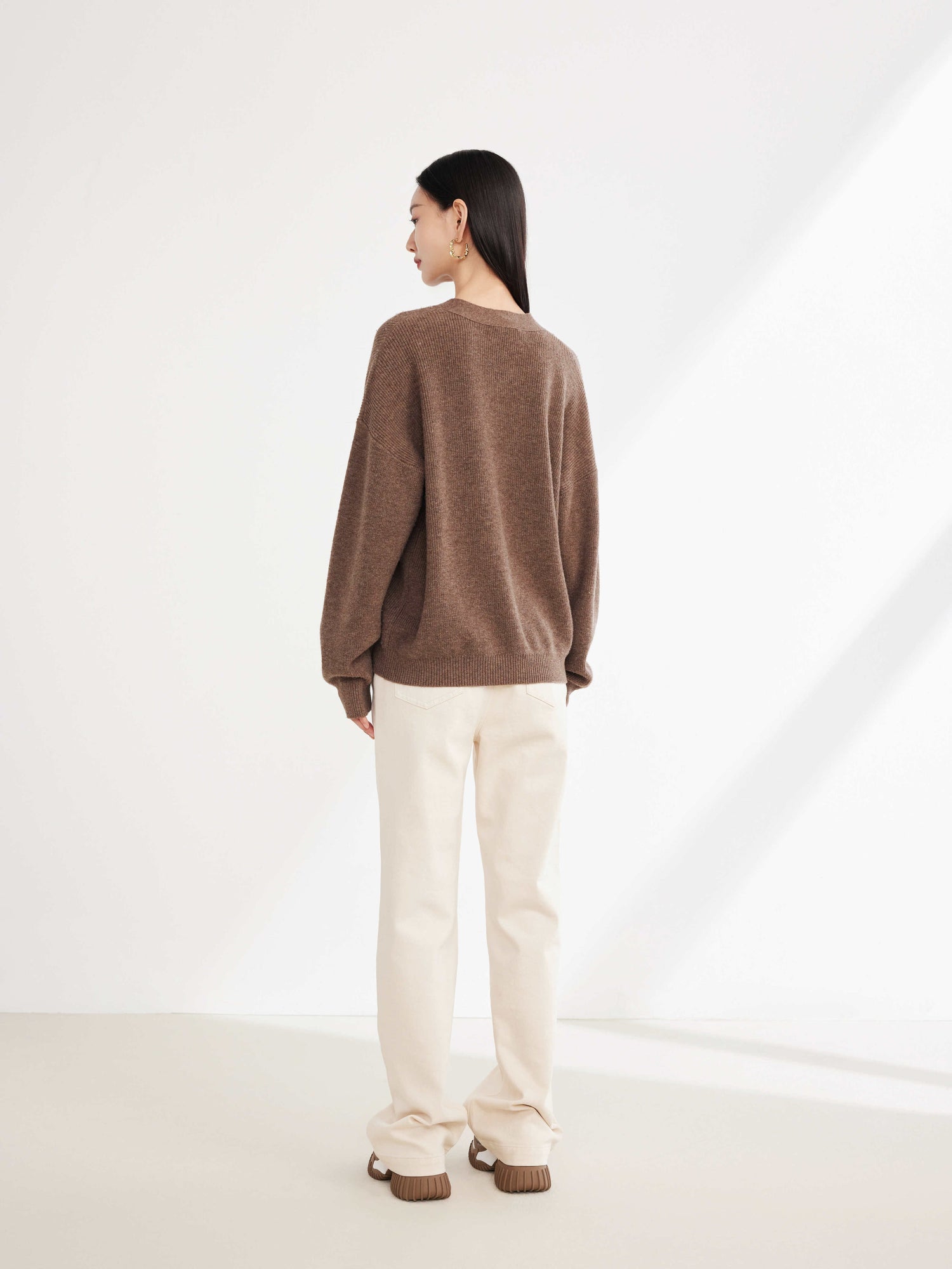Yak Wool Oversized Knit Sweater | Brown