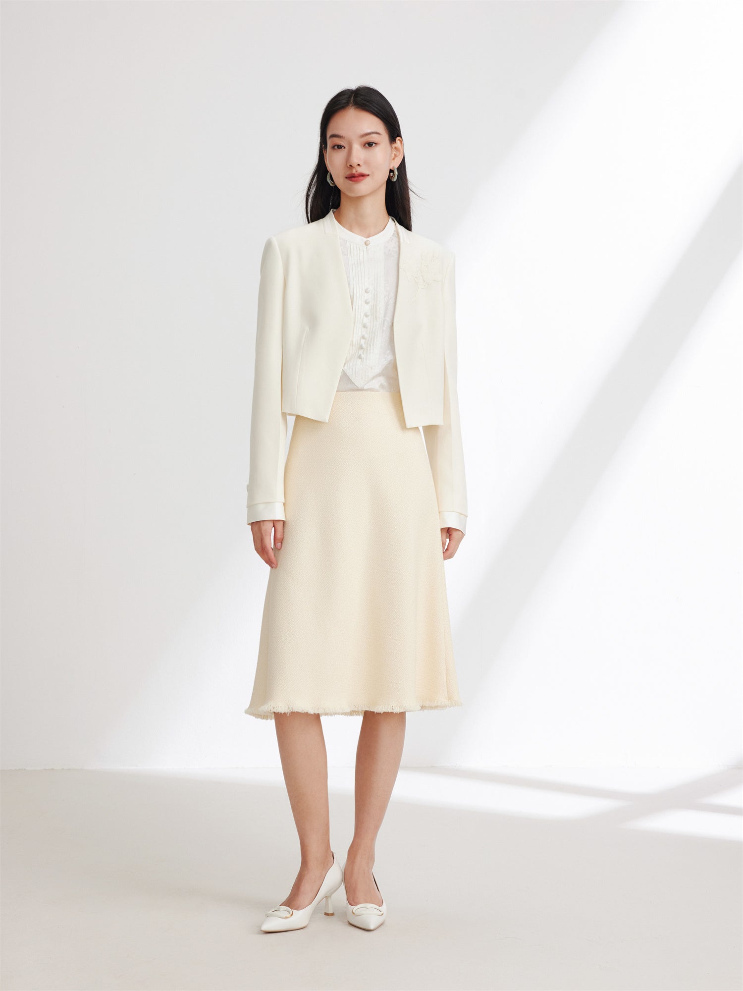 Pleated Blouse | White