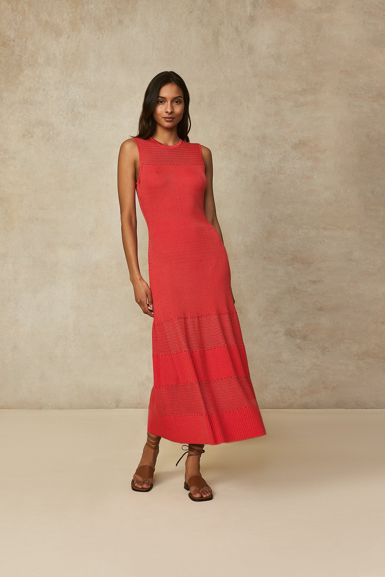 Pointelle Midi Dress | Watermelon