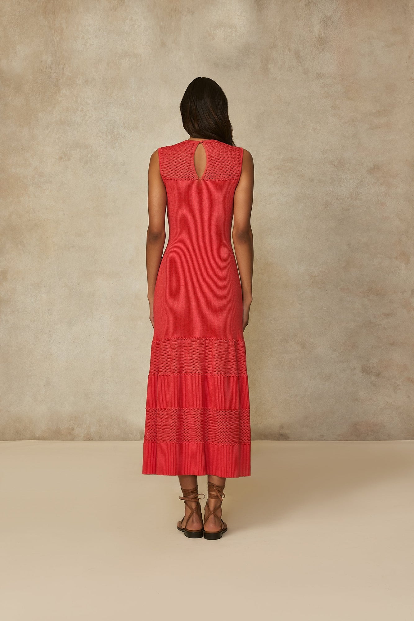 Pointelle Midi Dress | Watermelon