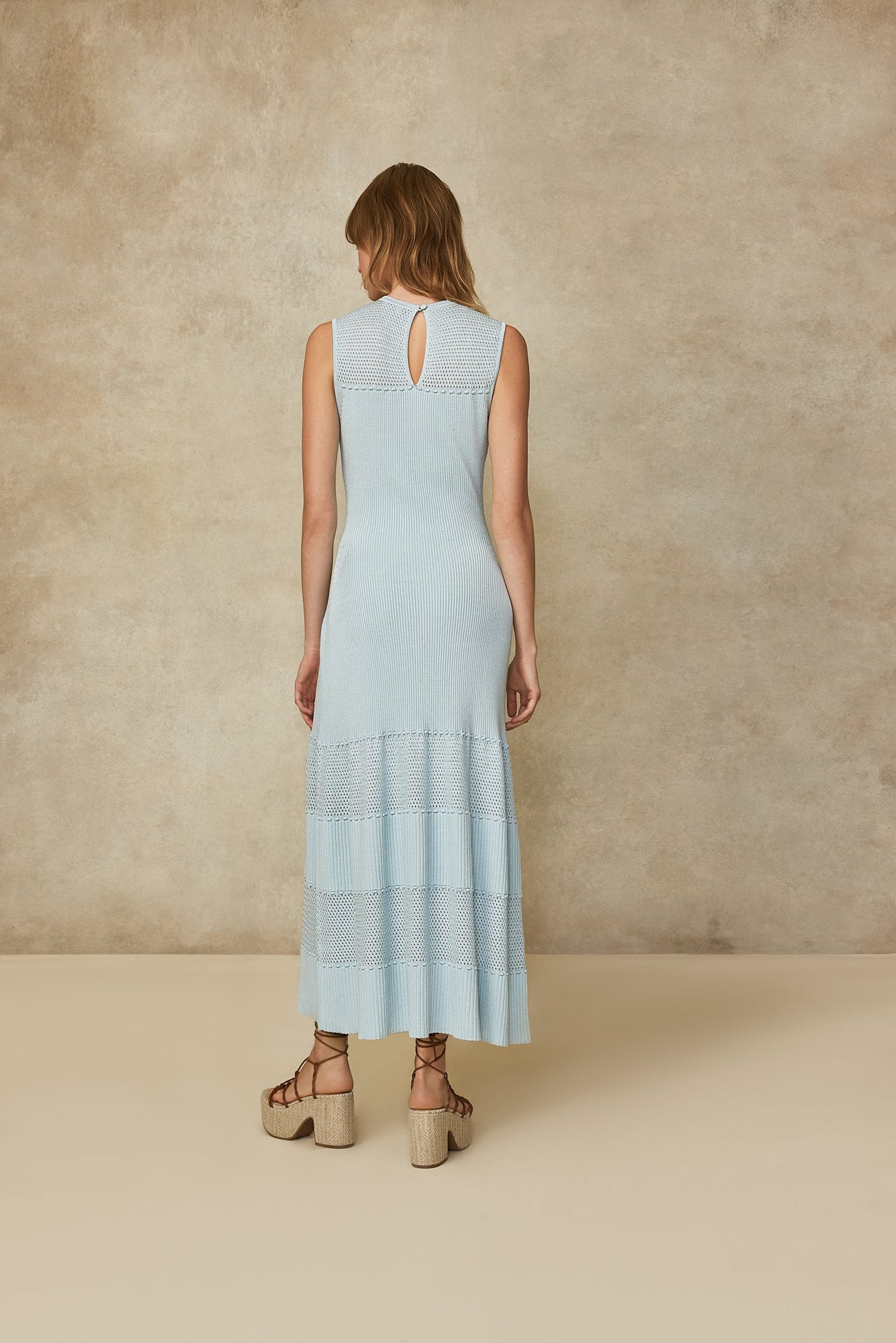 Pointelle Midi Dress | Sky